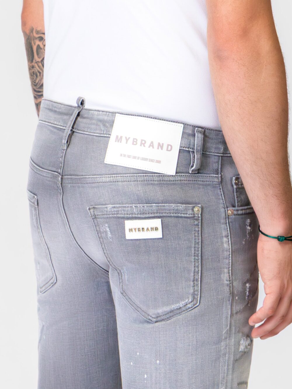 MB ALL GREY SHORT JEANS | GREY JEANS - Image 4
