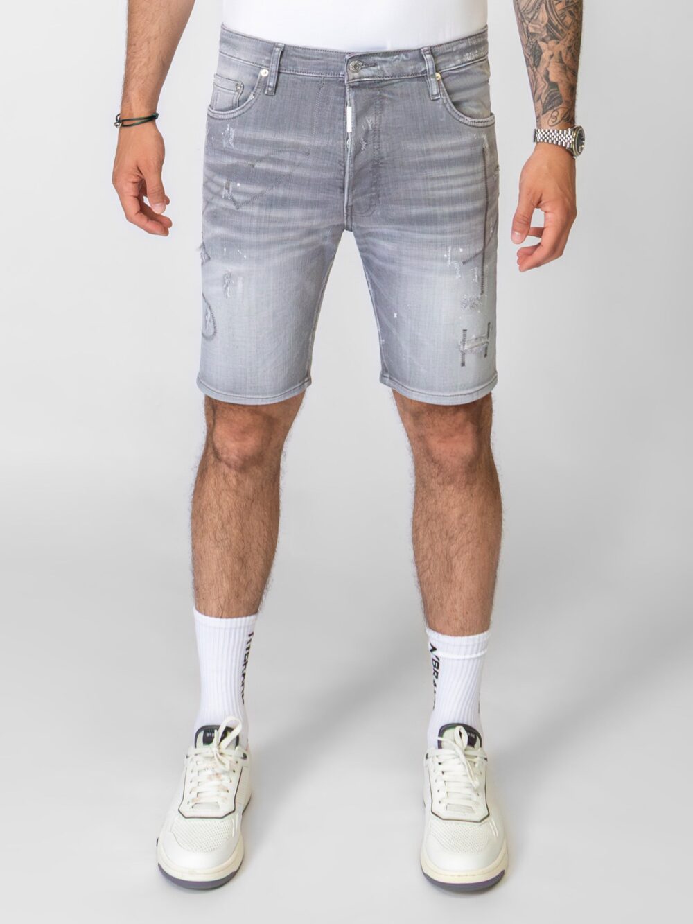 MB ALL GREY SHORT JEANS | GREY JEANS - Image 3