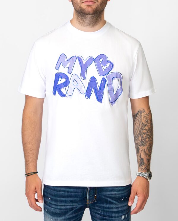 MY BRAND BLUE PAINTED T-SHIRT | WHITE