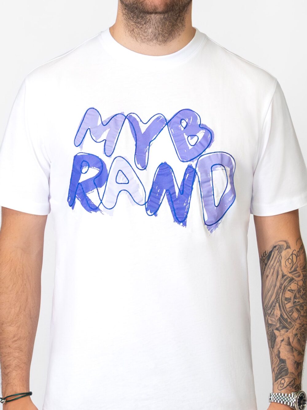 MY BRAND BLUE PAINTED T-SHIRT | WHITE - Image 4