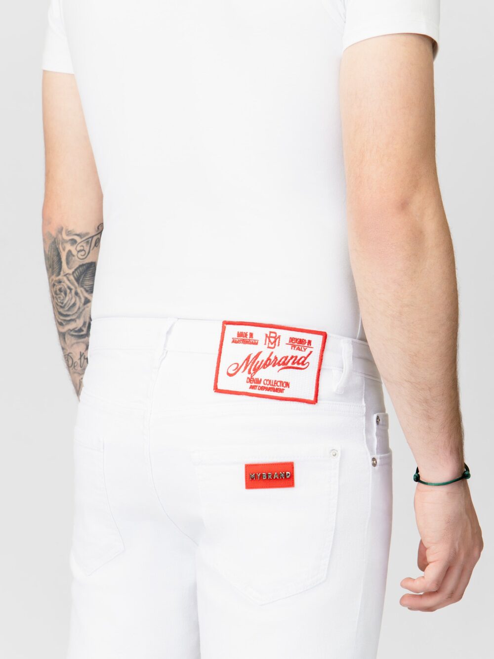 MB IVORY WHITE SHORT JEANS | WHITE JEANS - Image 5