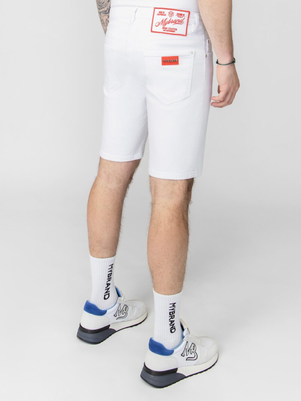 MB IVORY WHITE SHORT JEANS | WHITE JEANS - Image 3
