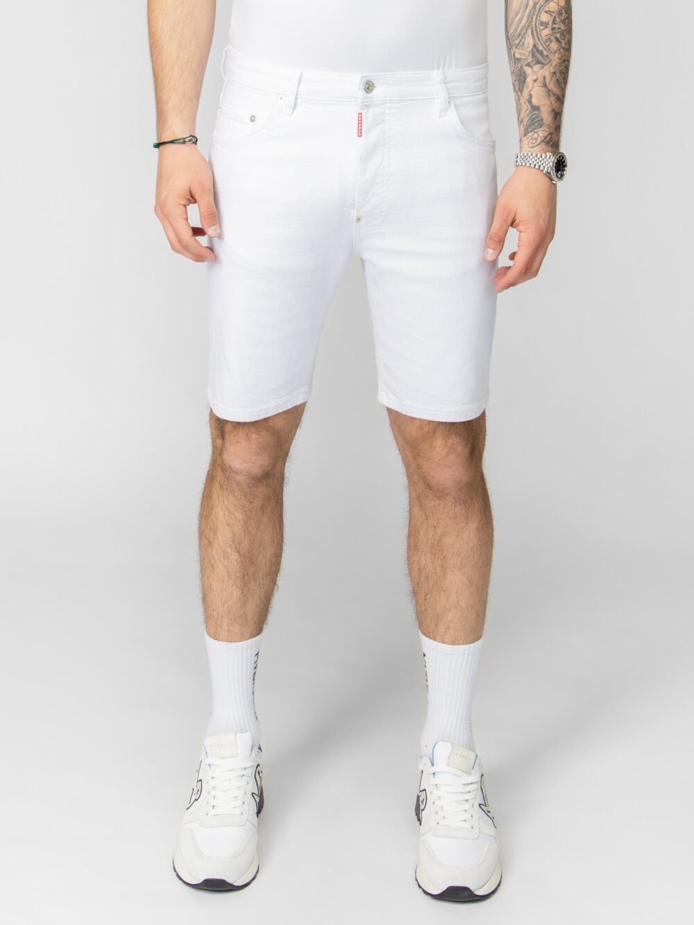 MB IVORY WHITE SHORT JEANS | WHITE JEANS - Image 2