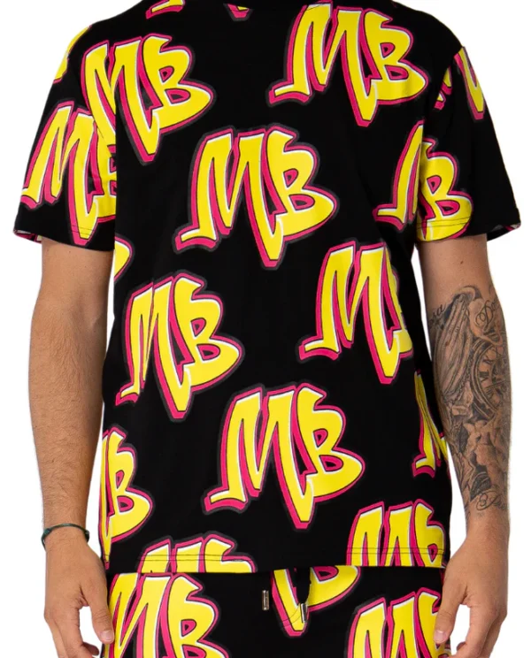 MB Graffiti Allover T-Shirts Black | BLACK