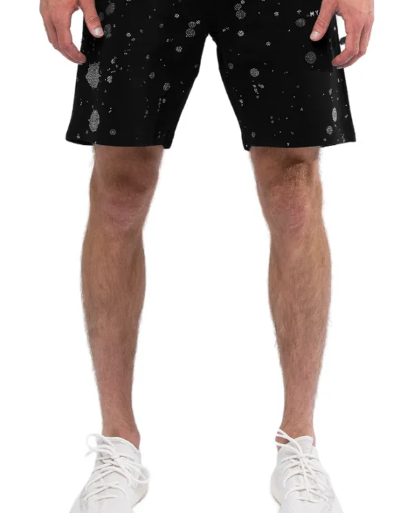 Rhinestone splash mb shorts | BLACK