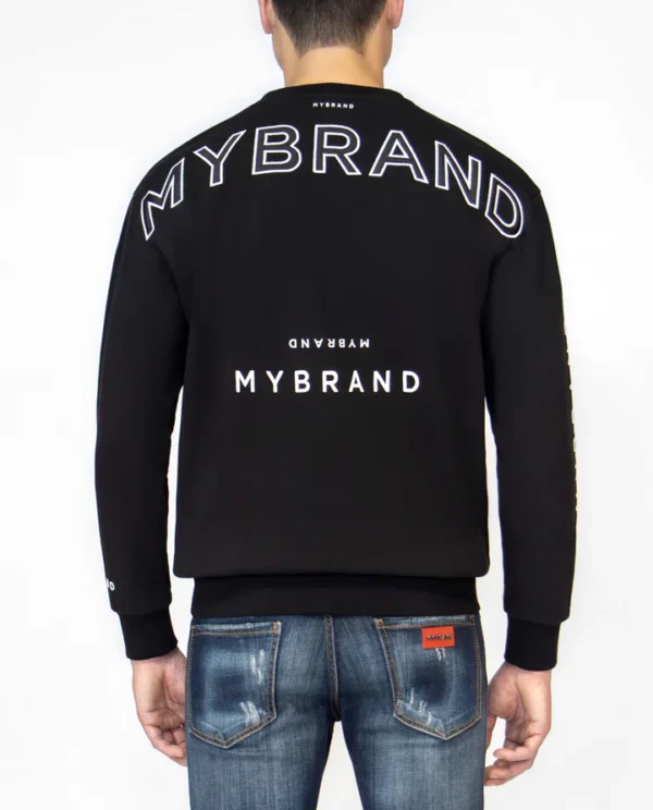 MYBRAND ALLOVER BRANDING SWEATER | BLACK